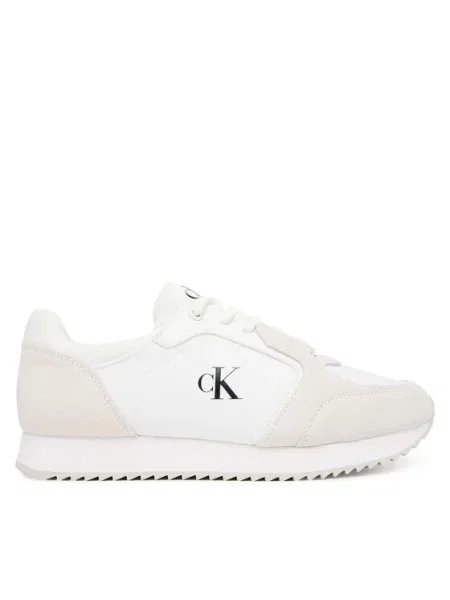 Calvin Klein Jeans Tenisice Runner Laceup Sock Mg Nylon Mix bijela