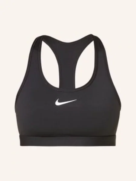 Tréninková podprsenka Nike Swoosh Medium Support černá/bílá černá