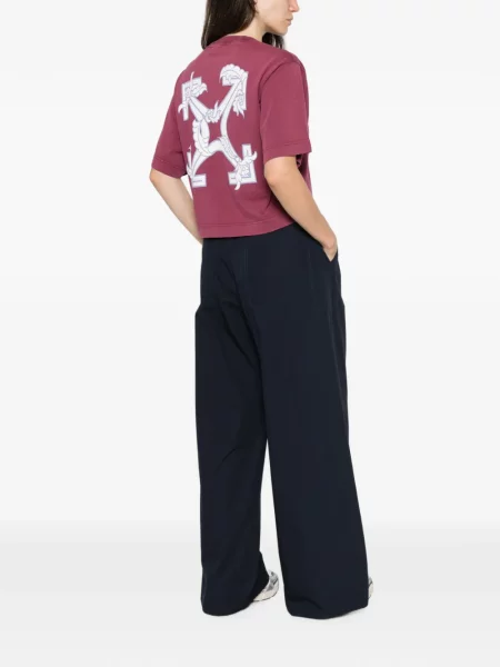 Decupat tricou Off-white cu imagine alb
