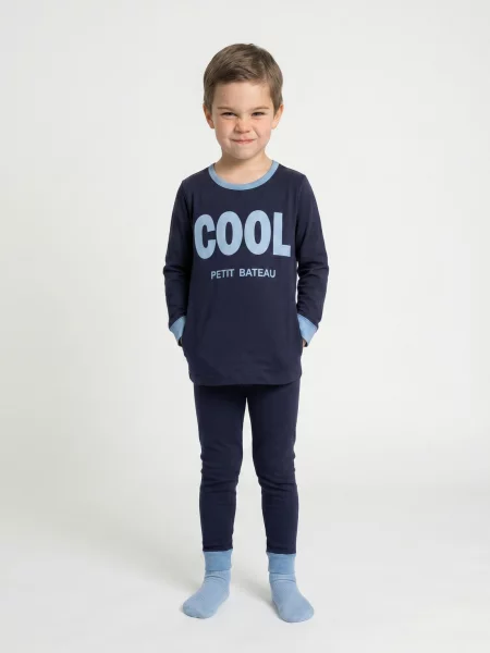 Pijamale copii Petit Bateau albastru
