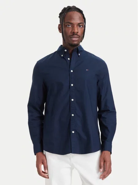 Tommy Jeans košulja za muškarce od pamuka plava