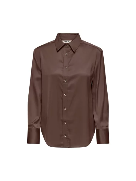 Koszula Only z długim rękawem brązowa