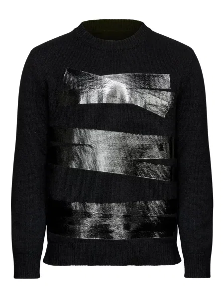 Pulover Mm6 Maison Margiela cu dungi tricotate negru