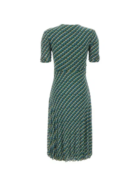 Reversibil rochie midi Dvf Diane Von Furstenberg cu imagine cu imprimeu geometric albastru