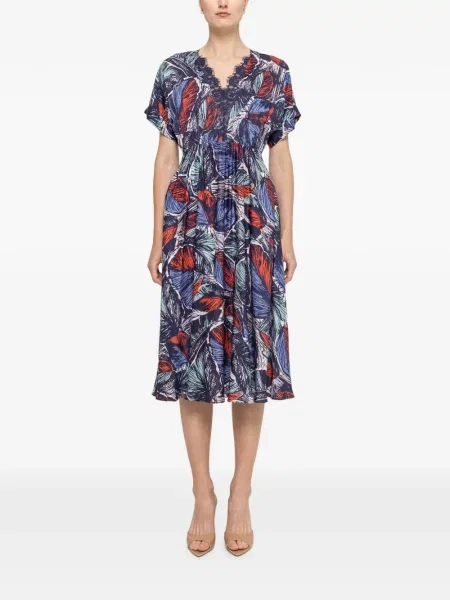 Rochie midi Nissa din dantelă albastru