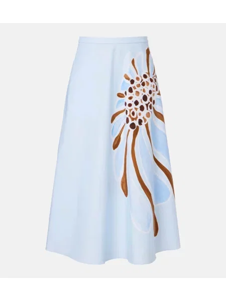 Fustă midi Dorothee Schumacher cu model floral până la genunchi albastru