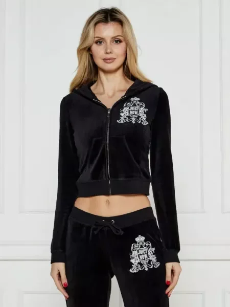 Juicy Couture Hanorac ROBYN JUICY NOW | Cropped Fit negru