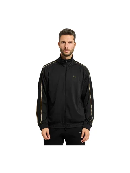 Emporio Armani Bluzy Mężczyzna S Bluza dresowa z taśmami na rękawach czarny