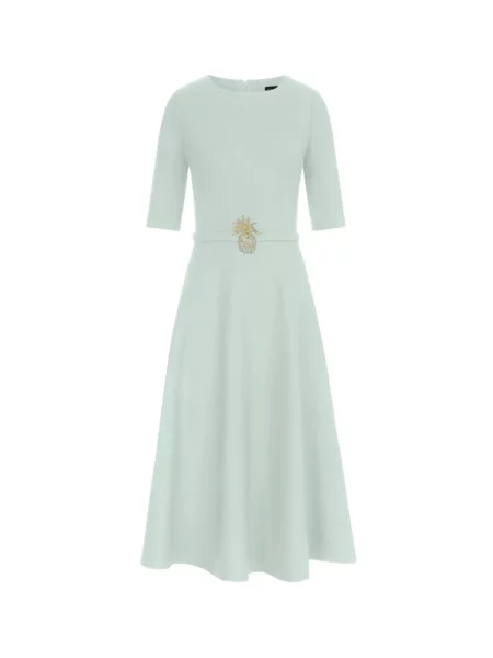 Cu centură rochie midi Oscar De La Renta verde