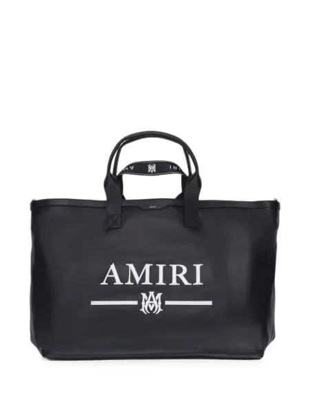 Geantă Amiri cu broderie din piele negru