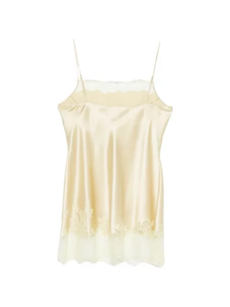 Rochie de dantelă Carine Gilson de mătase galben