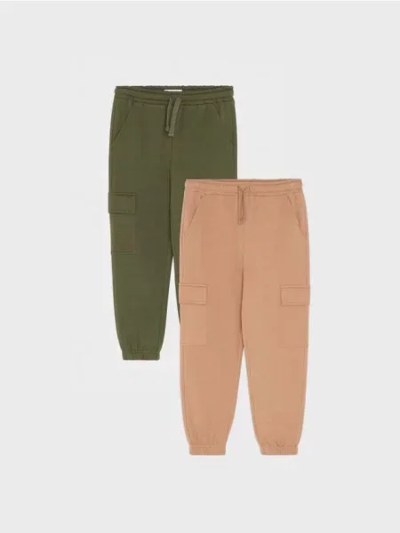 Sinsay Tepláky jogger loose fit s cargo 2 pack vícebarevná