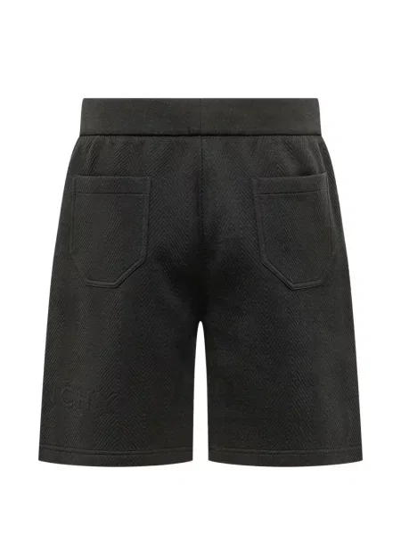 Pantaloni scurți Givenchy cu model herringbone cu autograf negru