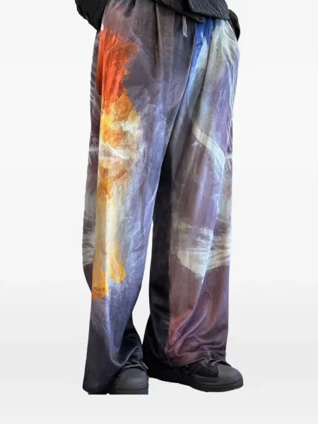 Pantaloni Taakk de catifea cu cordon albastru