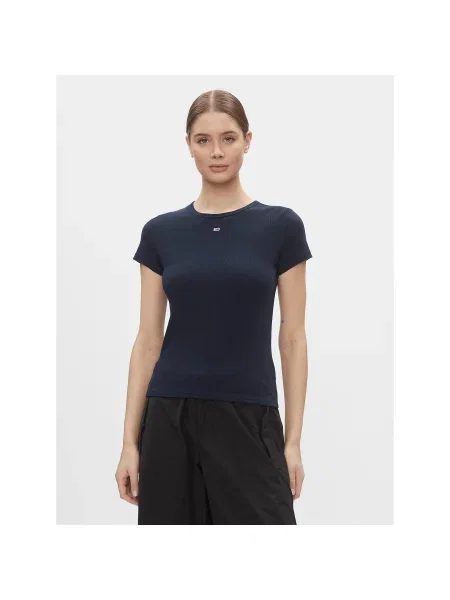 Tommy Jeans Póló Essential Slim Fit sötétkék