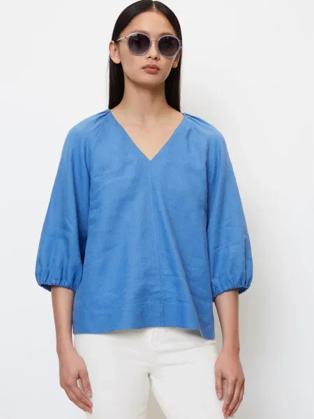 Marc O’Polo Блуза з коротким рукавом Без підкладки синій