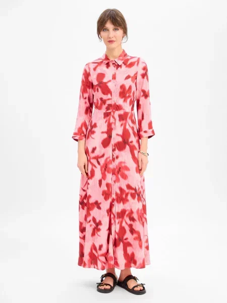 Y.A.S Sukienka YASSavanna Kobiety wzorzysty S różowy