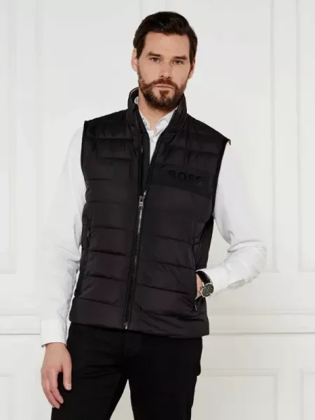 BOSS BLACK Szteppelt mellény H-Cenito fekete