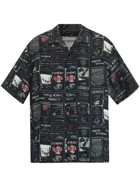 Cămașă Iceberg cu imagine negru