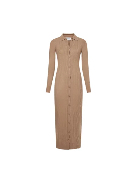 Sukienka Calvin Klein żakardowa beżowa