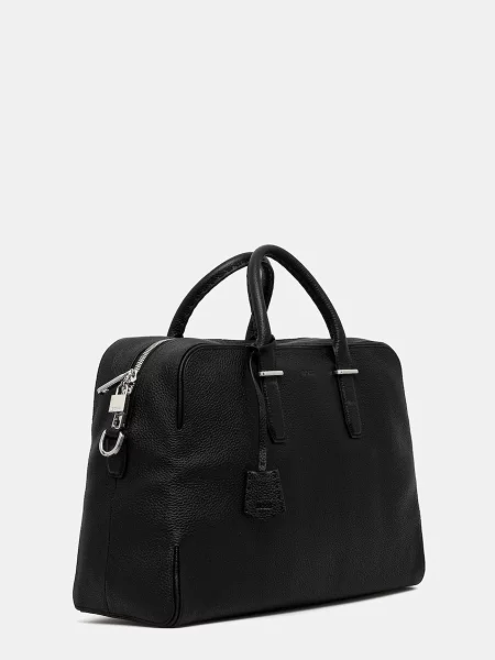 BOSS geantă de piele negru