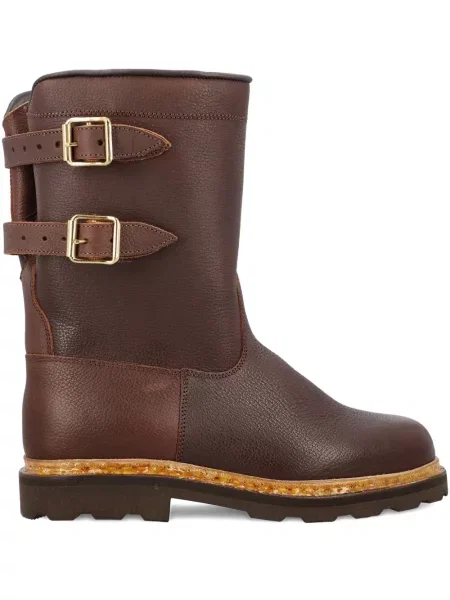 Botine Paraboot din piele cu cataramă maro