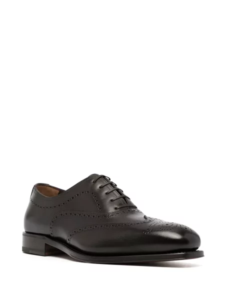 Oxford Ferragamo din țesătură twill maro