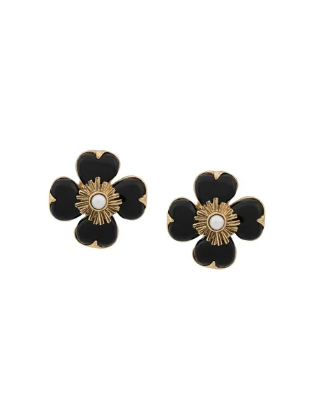 Cercei Goossens cu model floral negru