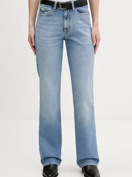 Tommy Jeans blugi high waist albastru