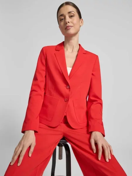 Marynarka w kroju slim fit z kołnierzem z klapami More & More czerwona