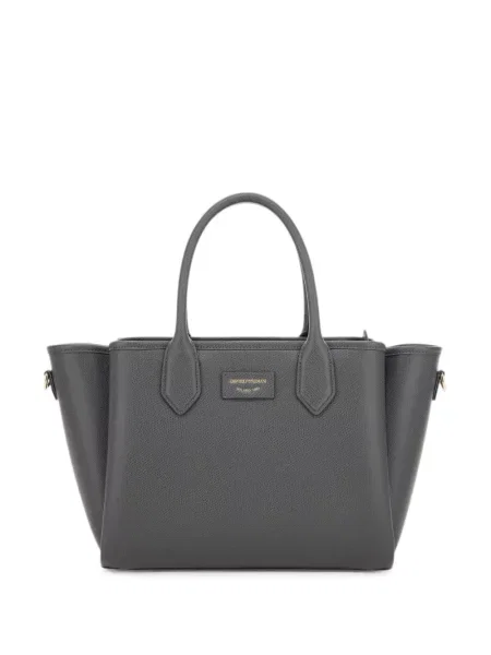Geantă shopper Emporio Armani cu autograf gri