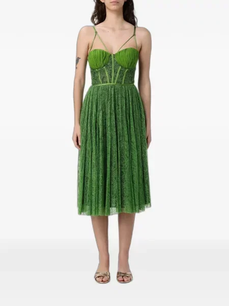 Rochie midi Elisabetta Franchi din dantelă verde