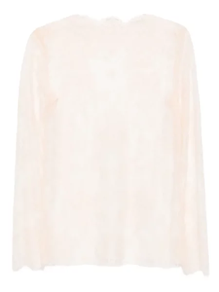 Top Alberta Ferretti din dantelă lung roz