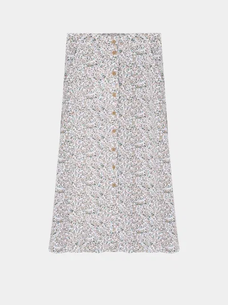 Спідниця міді Braska бавовна/віскоза білий