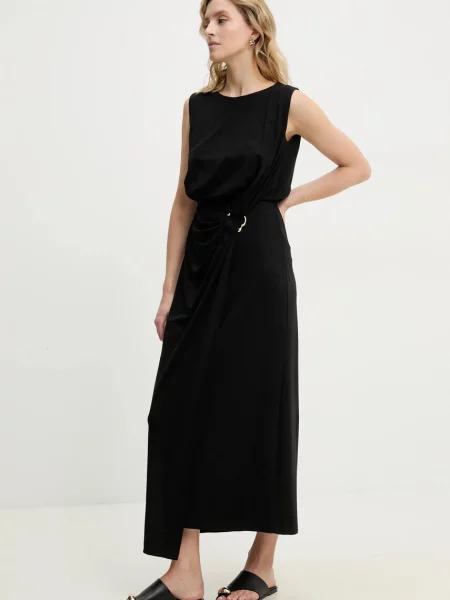 Answear Lab sukienka maxi prosta czarny