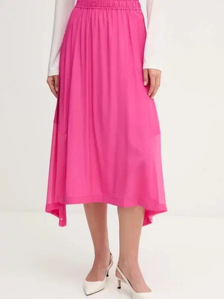 Dkny spódnica midi rozkloszowana różowy