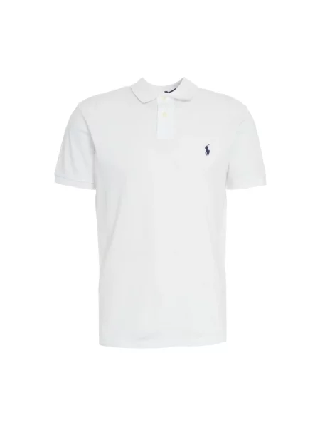 Długa koszulka Polo Ralph Lauren z siateczką z długim rękawem biała