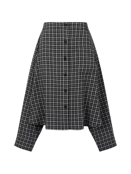 Cămașă Tomboy în carouri cu imagine negru