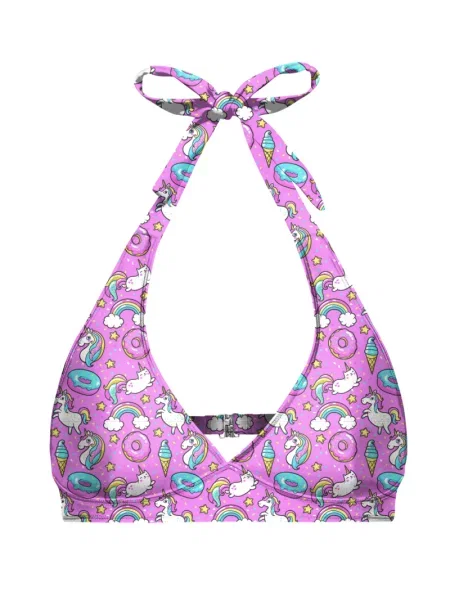 Top Aloha From Deer cu gât halter maro