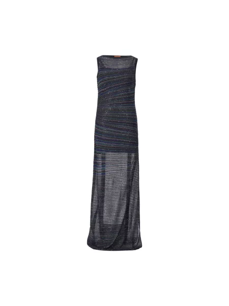 Sukienka maxi Missoni z cekinami w paski czarna