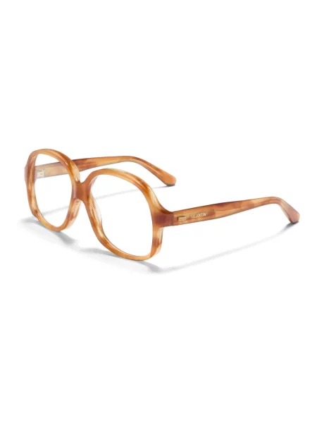 Lniane okulary przeciwsłoneczne Valentino retro brązowe