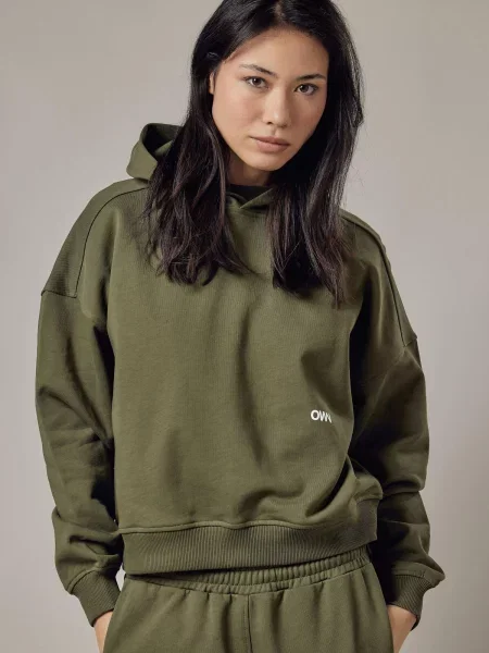 OWN Off With Nature Sweater majica Cappuccio maslinasta