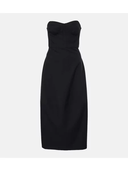 Sukienka Fforme wełniana z gorsetem garniturowa czarna