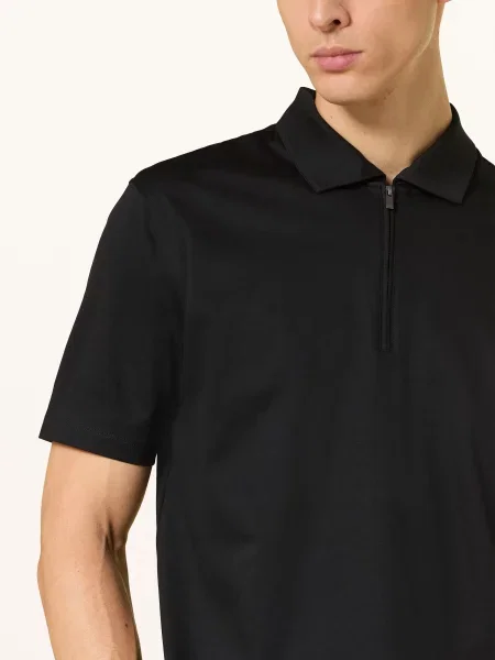 Olymp Signature Dzianinowa Koszulka Polo schwarz czarne