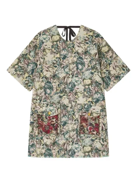 Rochie mini Ganni cu model floral cu imagine de costum