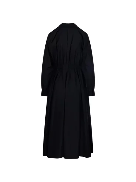 Костюм миди рокля Max Mara с V-образно деколте до коляното черно