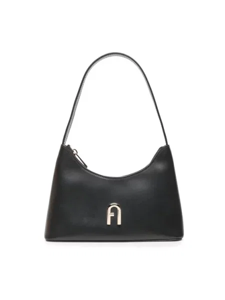 Kožna torba Furla crna