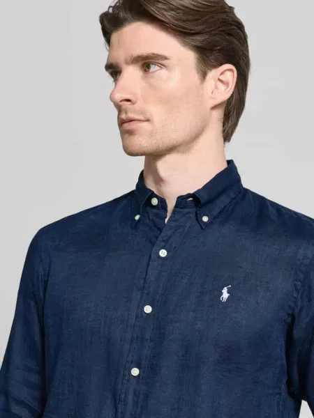 Koszula casualowa o kroju regular fit z czystego lnu Polo Ralph Lauren granatowa