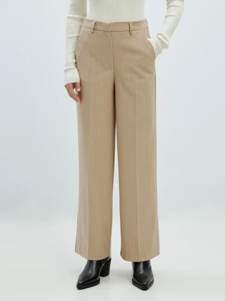 EDITED Pantaloni cu dungă Zaida / maro cămilă bej