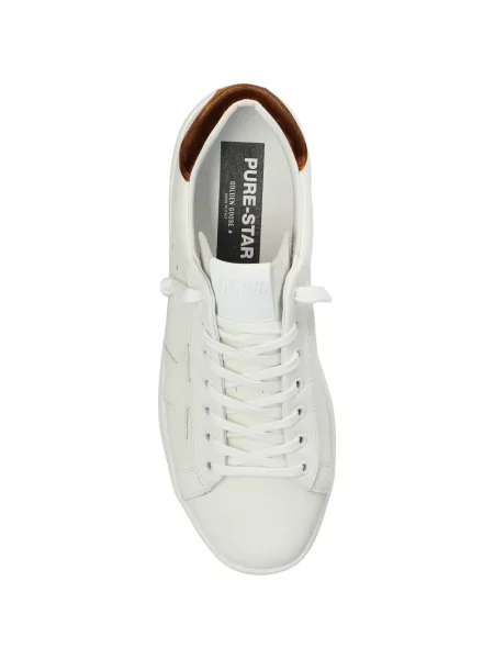 Bőr aplikált sneaker Golden Goose fehér